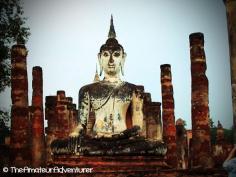 Located in a beautiful setting of lawns, lakes and trees in north-central Thailand, Old Sukhothai Historical Park was the capital of the Sukhothai kingdom beginning in 1238. The central area alone contains 21 temples enclosed by a moat, the greatest of which has 200 pagodas. Discovered by Shelly & Scott @ TheAmateurAdventurer at Sukhothai Historical Park, Kao, Thailand