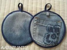 Aarnilintu: Lettuja vai lappuja? / Potholder from recycled jeans