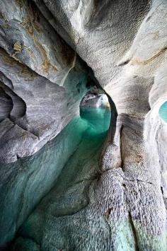 In the Marble Caverns of Lago Carrera, XI Region, Chilean Patagonia