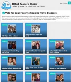 Guess what?!? We've been nominated on USA Today for Readers Choice award as one of the top travel blogging couples. Normally I don't pay much attention to these things but this one is pretty cool and I would LOVE your vote! No email required, or anything for that matter. You can just push a button and vote for us - Beers & Beans. I would be forever in your debt!!! www.10best.com/...