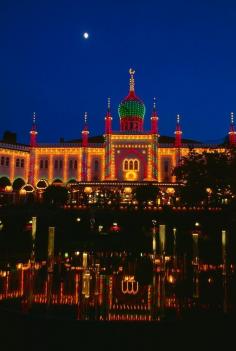 Twilight at Tivoli Gardens, Copenhagen, Denmark