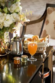 The french breakfast of the Hotel Le Tourville, Paris  What's a better moment to start a day than taking a delightful french breakfast just off the hotel lobby.  One of the special things to me about traveling in either France or Italy.  So special.