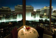 One of two corner tables at the Eiffel Tower Restaurant, Las Vegas, Nevada - This restaurant is pricey, but very romantic!