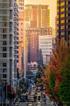 Fall Sunset in the City~  Seattle scene from Capitol Hill~ by Conor Musgrave