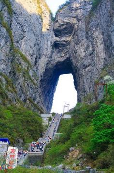 Zhangjiajie National Forest Park, China; In ancient times, this forest was deemed remote and inaccessible, but it has since become a must-see destination in Hunan, China. The unique mountains are often compared to the floating mountains of Pandora from the movie Avatar.