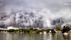 Clouds above Duck Lake in Highland, Michigan