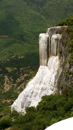 This is a Petrified #Waterfall.... 2 hours drive from Oaxaca- partly on a very bumpy dirt road! So peaceful and lovely countryside in #Mexico. The only other place in the world that has one of these is in Turkey. Recommended mode of transport - private driver so you can spend as much time as you like, swimming, hiking to the bottom, photos etc. All the tours don't allow enough time to do all of this. Discovered by Jo@WorldWideAdventurers at Hierve el Agua, Oaxaca, Mexico