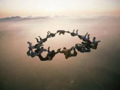 Sky diving on the coast in Australia