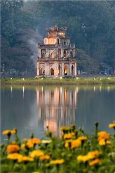 Temple of the Turtle, Hoan Kiem Lake, Hanoi, Vietnam.