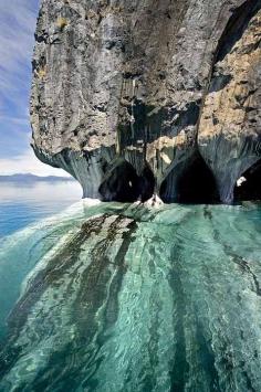 In the Marble Caverns of Lago Carrera, XI Region, Chilean Patagonia