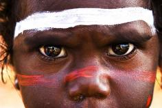 Portrait of a small boy taken at the Garma Indigenous People Festival, Arhemland, Northern Territory, Australia, 2007, photograph by Cameron Herweynen.