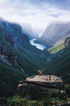 Western Brook Pond Fjord, Gros Morne National Park, Newfoundland and Labrador, Canada.