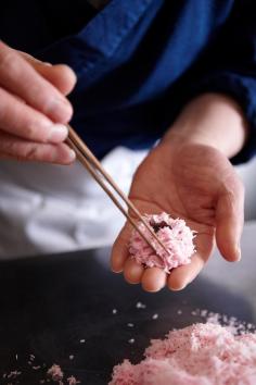 Japanese craftsman making Wagashi (Japanese sweets)