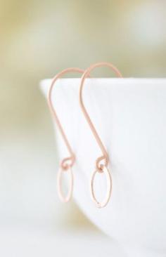 Rose Gold Earrings simple rose gold circle