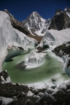 Glacier stream, Himalaya.