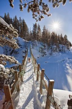 Snow Bridge, Kuusamo, Finland photo via cathy