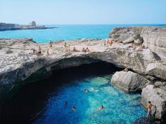 Europe - Italy - Adriatic Coast of Apulia - Roca Vecchia - Natural Swimming Hole #travel #europe #swimming #holiday