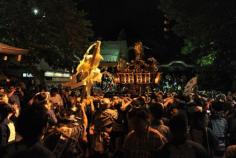 Omikoshi procession at night, Torigoe Jinja Matsuri