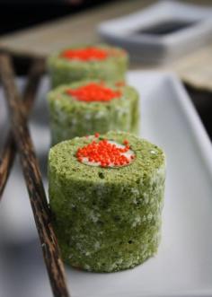 Matcha Cake Sushi Rolls