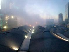 Fog Melbourne Australia.  This is the view from radio 3AW newsroom #fog #melbourne weather 6:13 PM - 27 Aug 2014