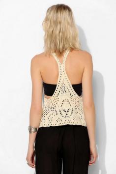 Ivory Open-Crochet Tank Top ♥