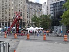 Summer Streets Zip Line in front of the Court House. Brooklyn Bride, August 2nd 2014