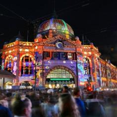 White Night Melbourne, Flinders St Station #Melbourne #whitenightmelb