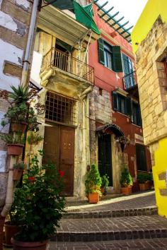 Colorful Alley at Chania, Crete, Greece