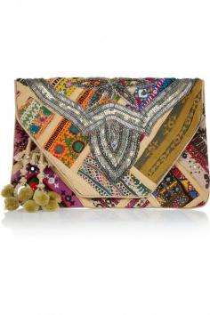 Antik Batik | Jango Embroidered Cotton Clutch. Beautiful!