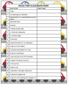 Road Trip Scavenger Hunt (free printable) - Moms & Munchkins