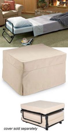 Fold-out ottoman hidden bed