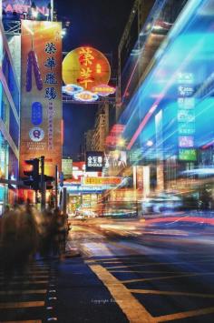 Night in Nathan road, Kowloon, HK