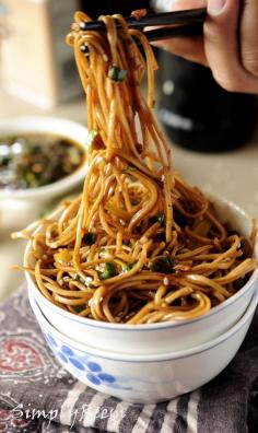 Soba with sweet ginger scallion sauce...a new favorite of mine!