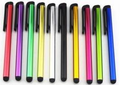 10pcs/lot Mini Pens Capacitive screen stylus touch pen with clip soft dome tip