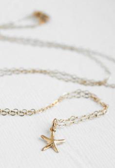 Tiny Gold Starfish Necklace