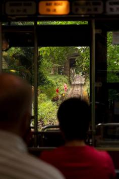 Travelling in the HK Peak Tram