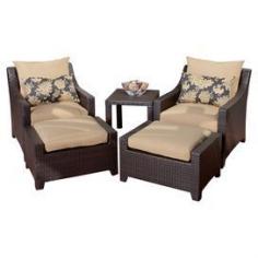 5-Piece Cabo Indoor/Outdoor Seating Group Set in Delano Beige