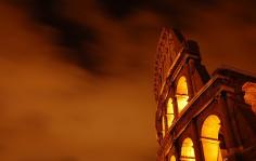 Colosseum at night during a classical music performance- Il Divo if we are lucky