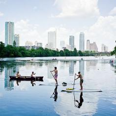 Paddleboarding in Austin, TX.