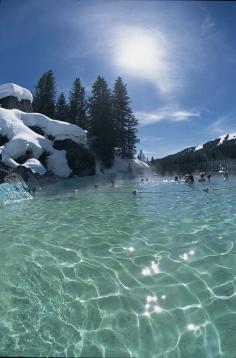 Granite hot springs in Jackson hole, Wyoming, USA