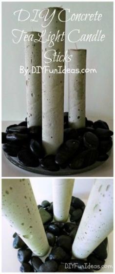 TUTORIAL: EASY DIY CONCRETE CANDLE STICKS FOR TEA LIGHTS #DIYcandlestick