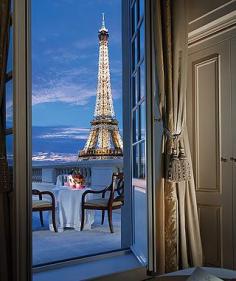 The Shangri-La Hotel, Paris. Dinner for two on the terrace please.