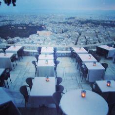 Candlelight dinner with a view in Athens, Greece. Photo courtesy of yixin.molly.yang on Instagram.