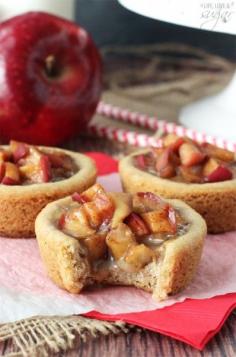 Caramel Apple Cookie Cups! #carmelapple