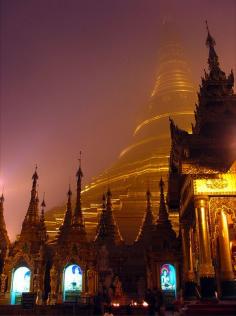 Shwedagon Pagoda, Yangon, Myanmar. The Golden Pagoda located in Yangon, Myanmar's de facto capital, is the most sacred Buddhist pagoda for the Burmese