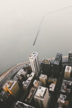 Aerial view of Chicago Skyline, United States.