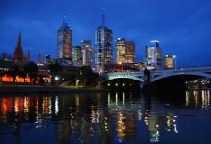 Flinders st Station & Princes Bridge. Melbourne VIC