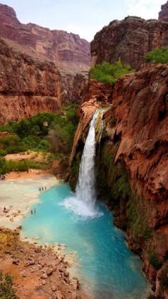 One of the many waterfalls you'll find in the grand canyon