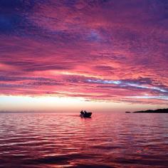 The pinkest skies at Lomani Island Resort, Fiji.