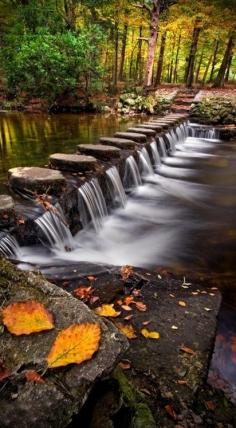 Stepping stones across the Shimna River at Tollymore Forest Park in Co. Down, Ireland • Steve Emerson Photography on Captive Landscapes